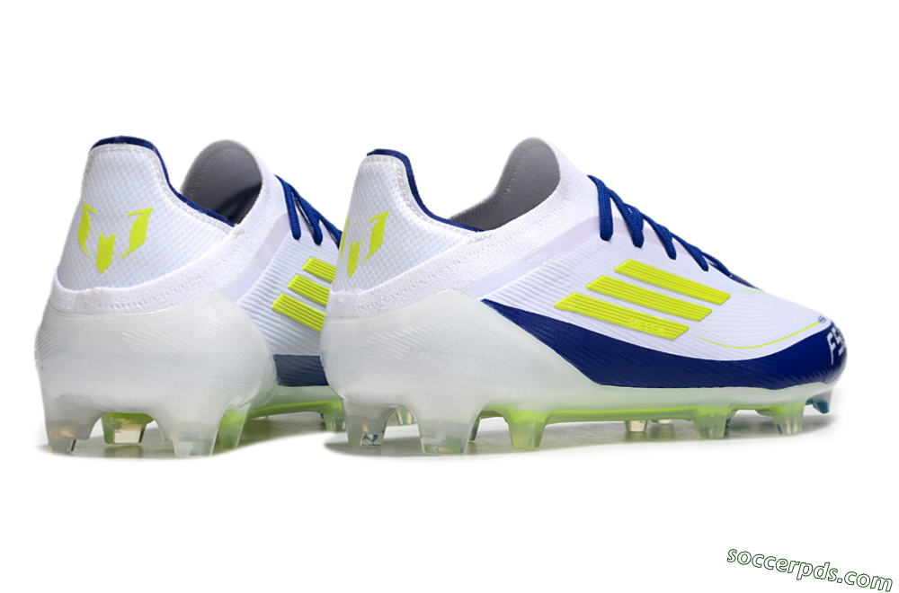Messi x Adidas F50 Elite FG Low-Tops Football Boots - White/Blue/Yellow 6