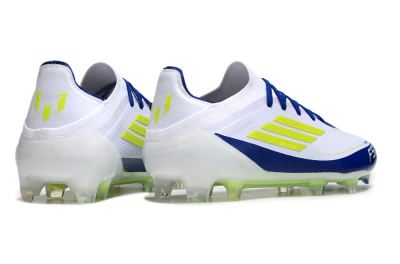 Messi x Adidas F50 Elite FG Low-Tops Football Boots - White/Blue/Yellow