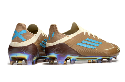 Messi x Adidas F50 Elite Benito FG Low-Tops Football Boots - Brown/White/Blue