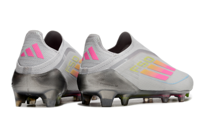 Adidas F50 Elite Laceless FG Low-Tops Football Boots - Grey/Pink/Yellow
