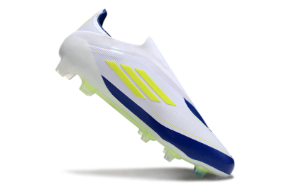 Messi x Adidas F50 Elite Laceless FG Low-Tops Football Boots - White/Blue/Yellow