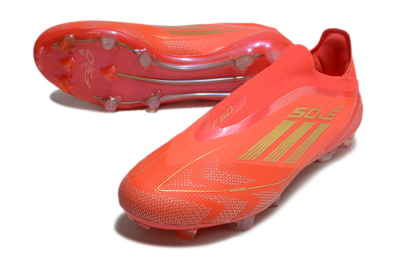 Adidas F50 Elite Laceless FG Low-Tops Football Boots - Red/Gold