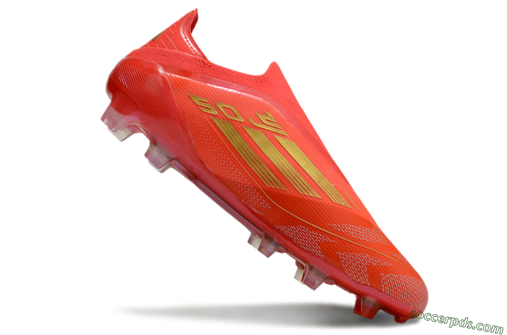 Adidas F50 Elite Laceless FG Low-Tops Football Boots - Red/Gold 4