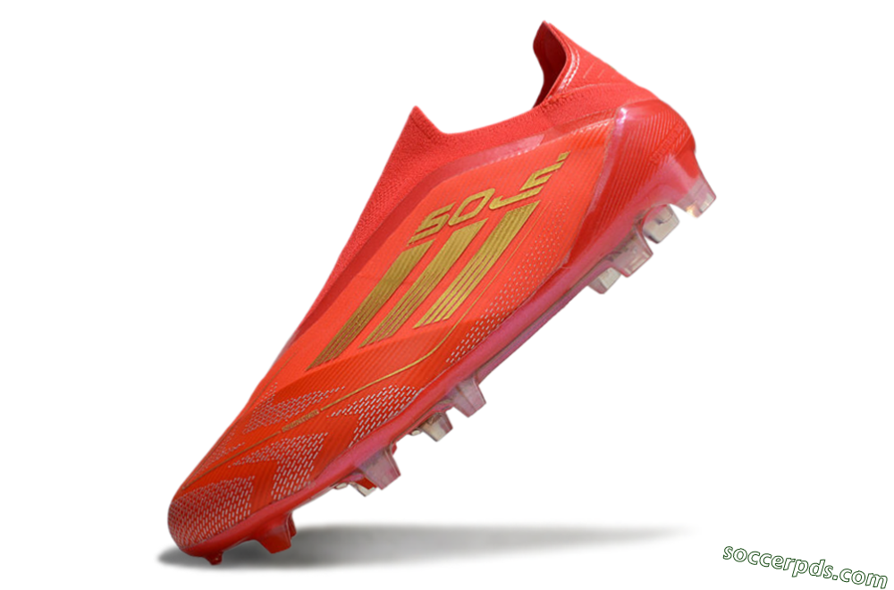 Adidas F50 Elite Laceless FG Low-Tops Football Boots - Red/Gold 5