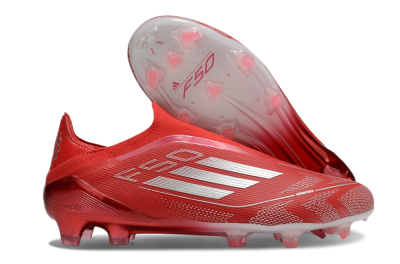 Adidas F50 Elite Laceless FG Low-Tops Football Boots - Red/Silver