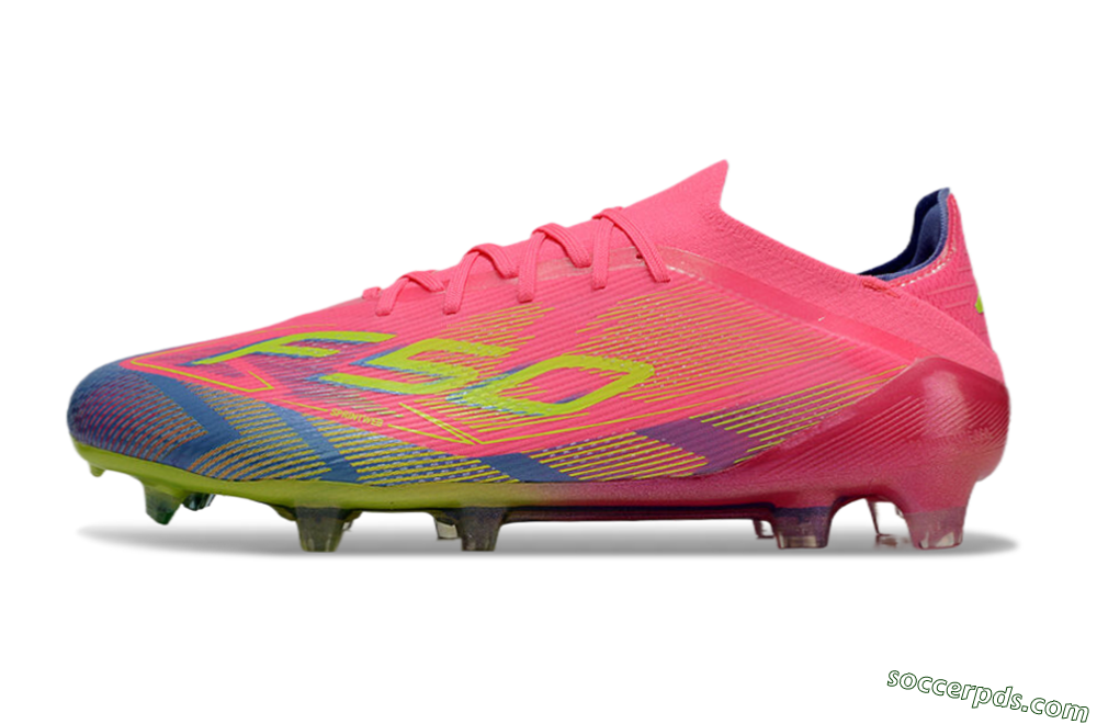 Adidas F50 Elite FG Low-Tops Football Boots - Pink/Blue/Yellow 2