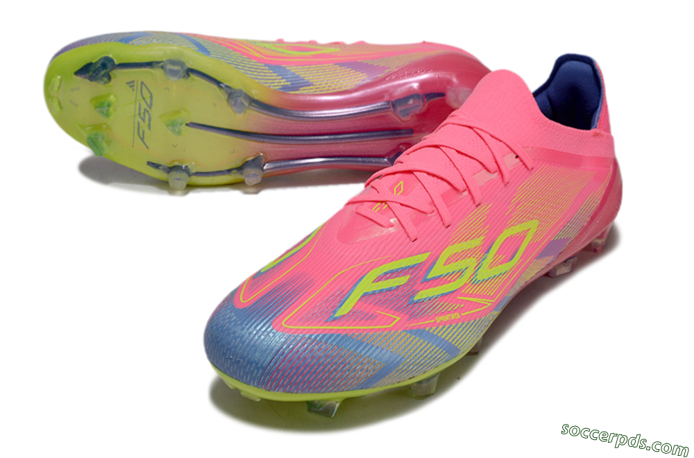 Adidas F50 Elite FG Low-Tops Football Boots - Pink/Blue/Yellow 3