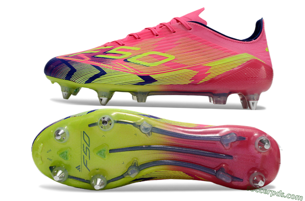 Adidas F50 Elite SG Low-Tops Football Boots - Pink/Blue/Yellow 0