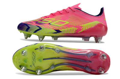 Adidas F50 Elite SG Low-Tops Football Boots - Pink/Blue/Yellow