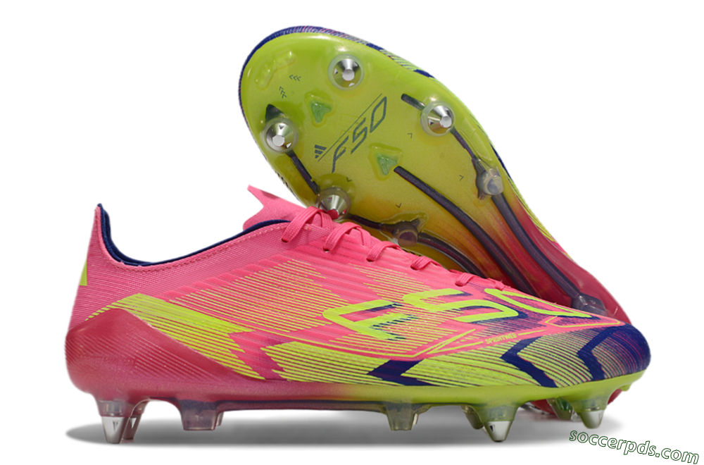 Adidas F50 Elite SG Low-Tops Football Boots - Pink/Blue/Yellow 1