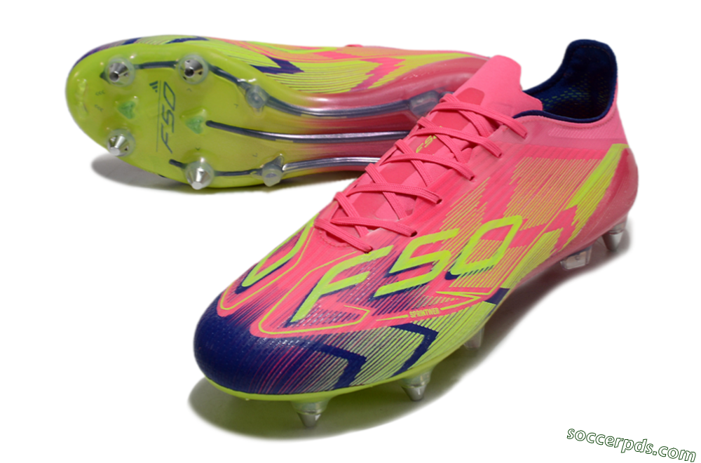 Adidas F50 Elite SG Low-Tops Football Boots - Pink/Blue/Yellow 3