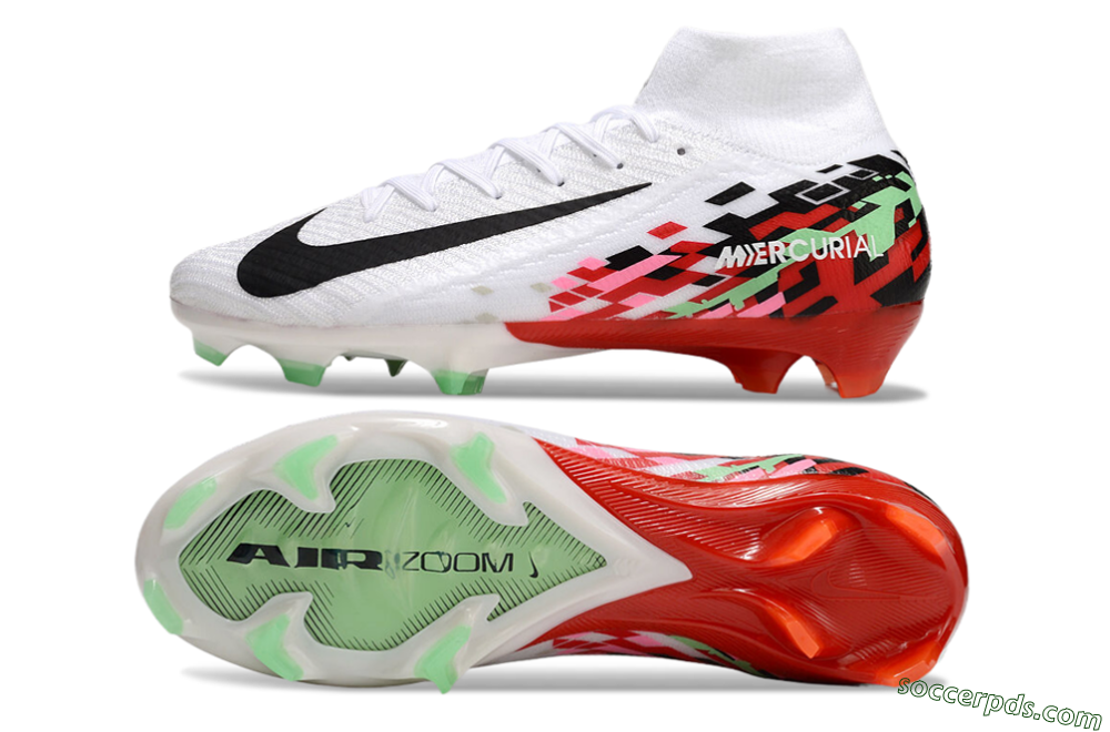 Nike Air Zoom Mercurial Superfly 10 Elite FG High-Tops Football Boots - White/Black/Red 0