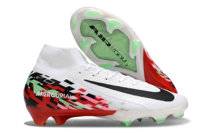 Nike Air Zoom Mercurial Superfly 10 Elite FG High-Tops Football Boots - White/Black/Red
