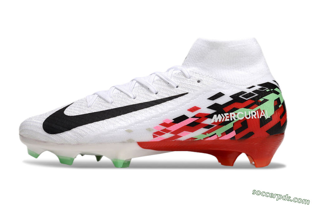 Nike Air Zoom Mercurial Superfly 10 Elite FG High-Tops Football Boots - White/Black/Red 2
