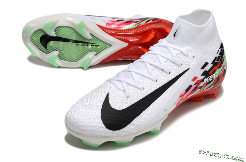 Nike Air Zoom Mercurial Superfly 10 Elite FG High-Tops Football Boots - White/Black/Red 3