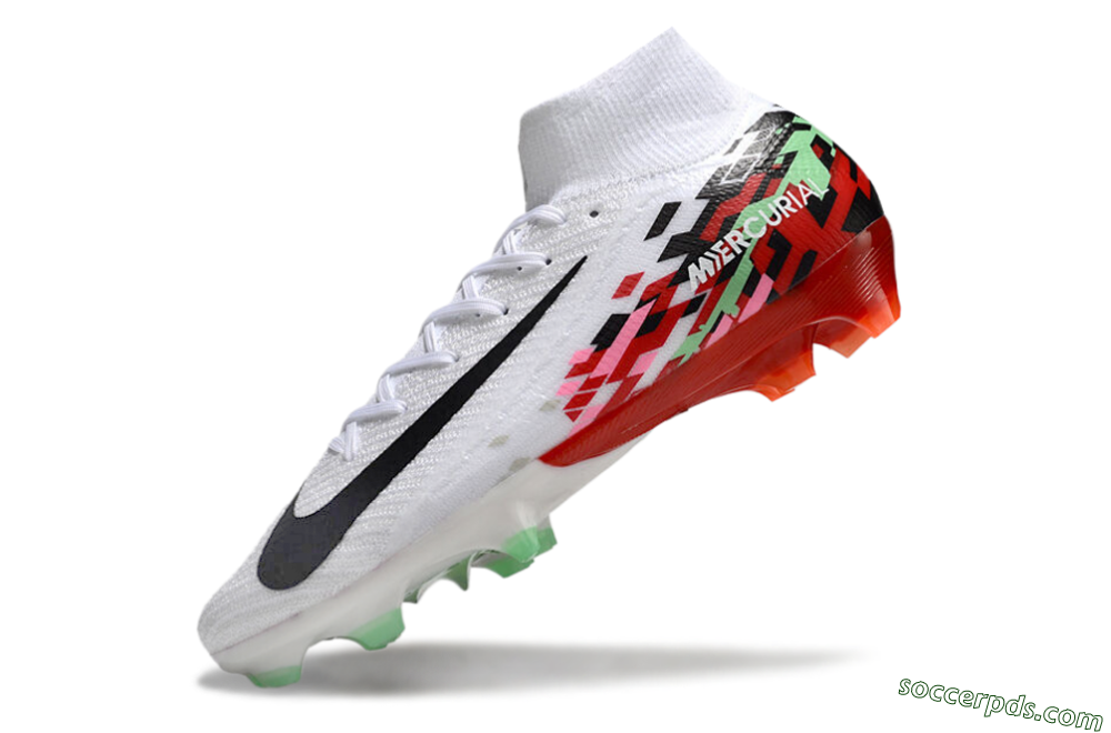 Nike Air Zoom Mercurial Superfly 10 Elite FG High-Tops Football Boots - White/Black/Red 5