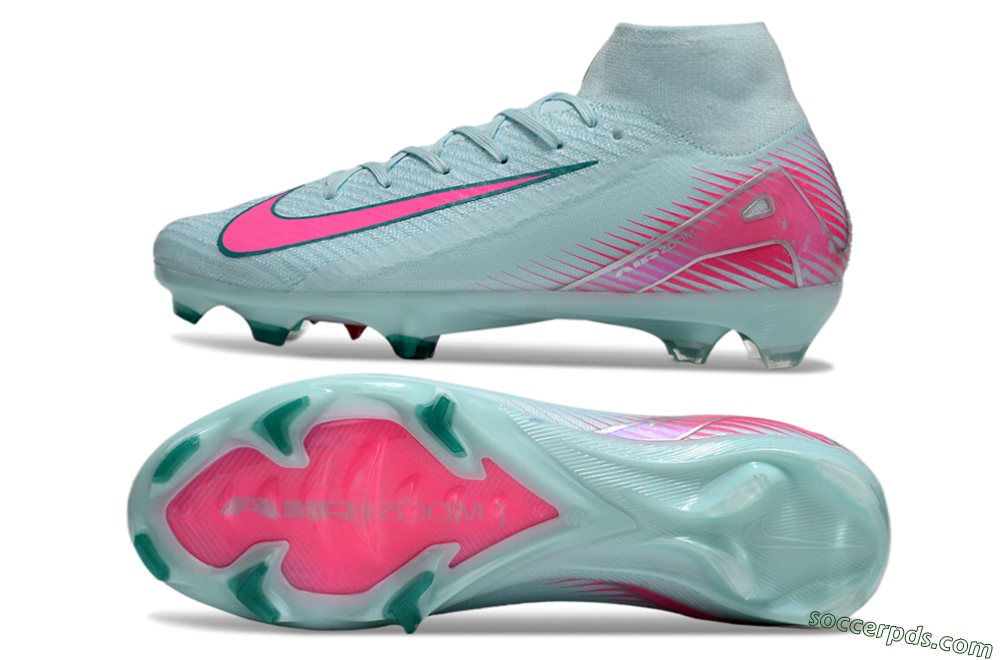 Nike Air Zoom Mercurial Superfly 10 Elite FG High-Tops Football Boots - Jade/Pink/Silver 0