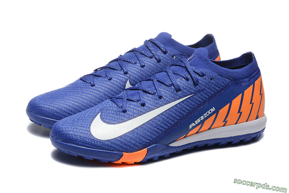 Nike Air Zoom Mercurial Vapor 16 Elite TF Low-Tops Football Shoes - Blue/White/Orange 5