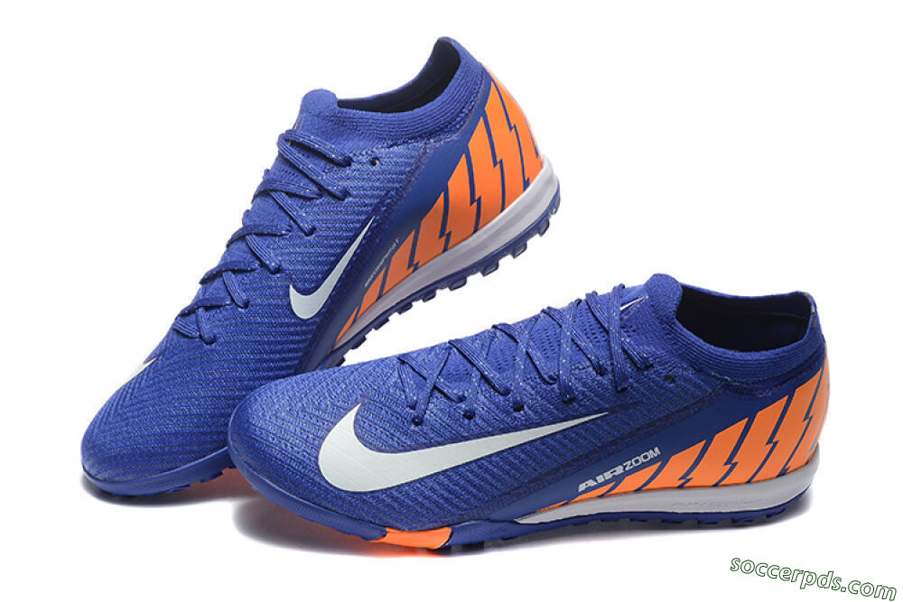 Nike Air Zoom Mercurial Vapor 16 Elite TF Low-Tops Football Shoes - Blue/White/Orange 6