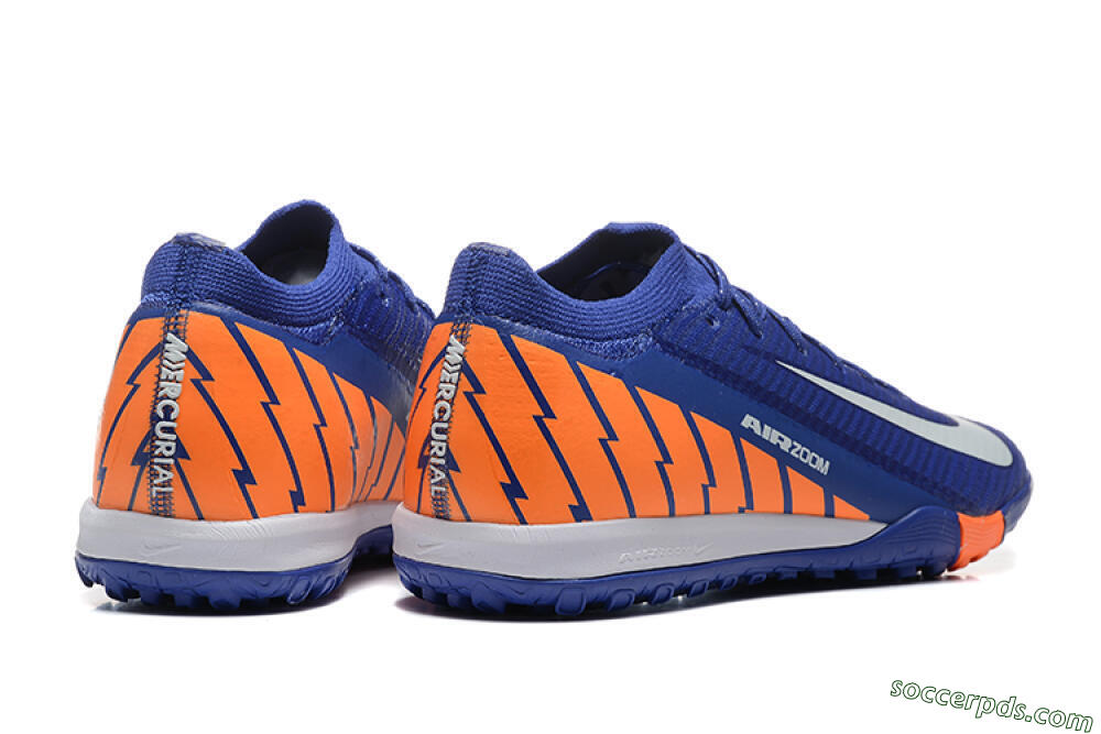 Nike Air Zoom Mercurial Vapor 16 Elite TF Low-Tops Football Shoes - Blue/White/Orange 9