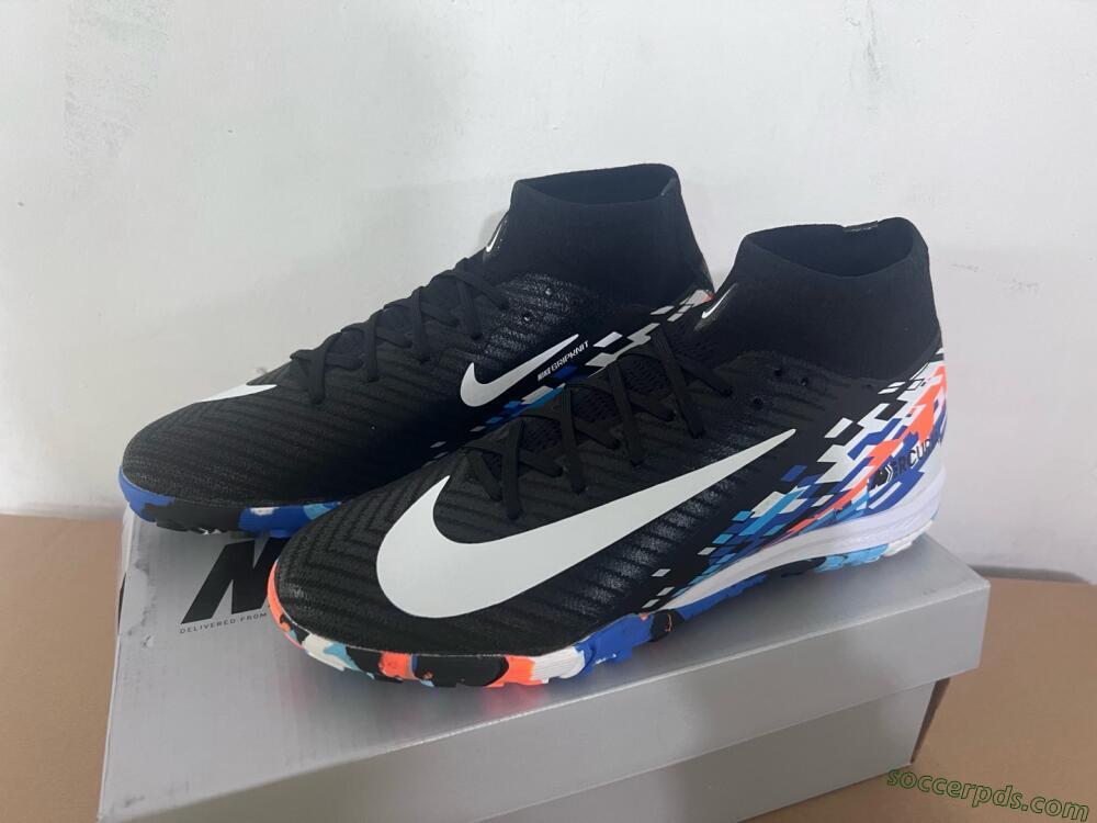 Nike Air Zoom Mercurial Superfly 10 Elite TF High-Tops Football Shoes - Black/Blue/Orange