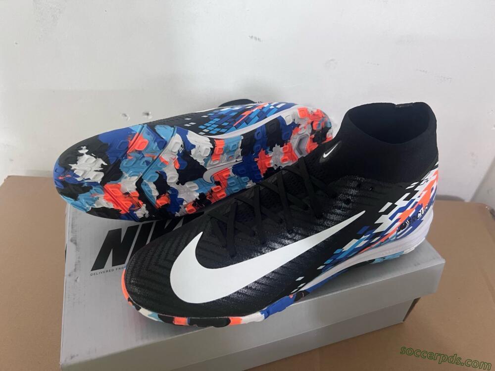 Nike Air Zoom Mercurial Superfly 10 Elite TF High-Tops Football Shoes - Black/Blue/Orange