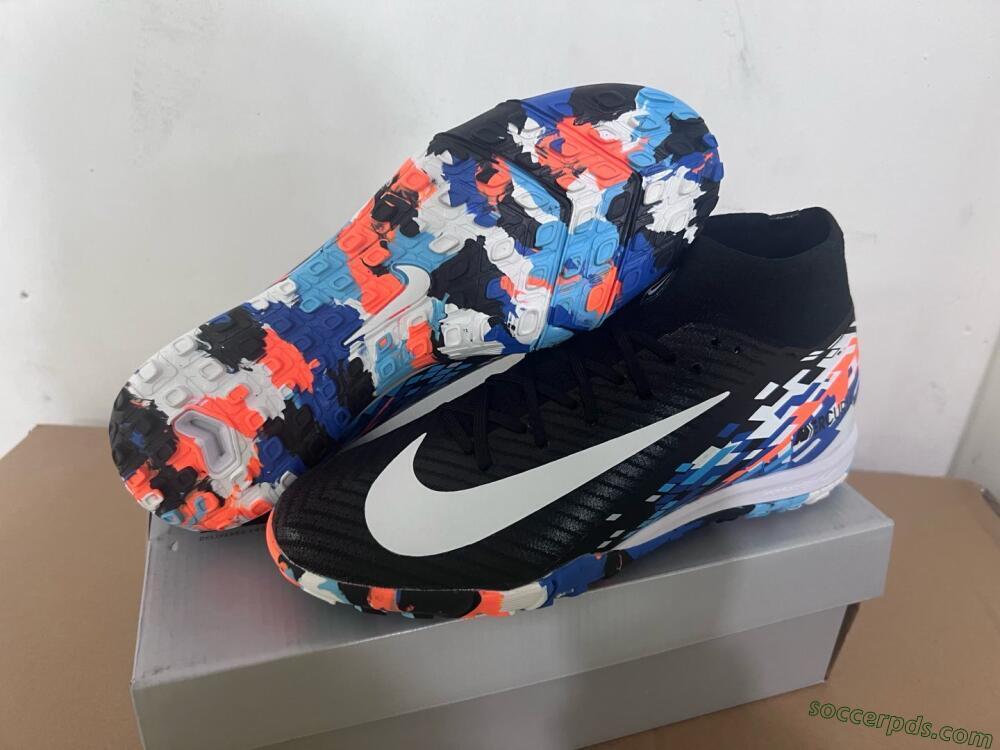 Nike Air Zoom Mercurial Superfly 10 Elite TF High-Tops Football Shoes - Black/Blue/Orange