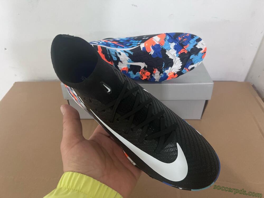Nike Air Zoom Mercurial Superfly 10 Elite TF High-Tops Football Shoes - Black/Blue/Orange