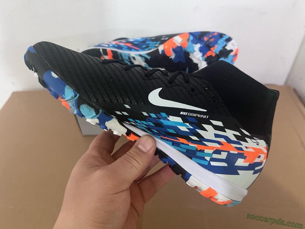 Nike Air Zoom Mercurial Superfly 10 Elite TF High-Tops Football Shoes - Black/Blue/Orange