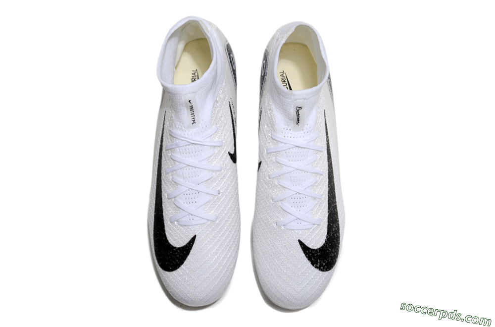 Nike Air Zoom Mercurial Superfly 10 Elite FG High-Tops Football Boots - White/Black/Blue 4