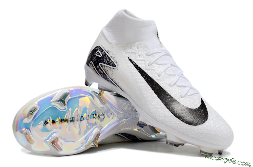 Nike Air Zoom Mercurial Superfly 10 Elite FG High-Tops Football Boots - White/Black/Blue 3
