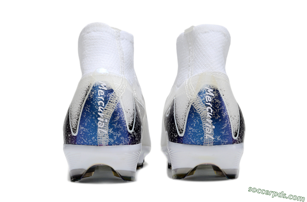 Nike Air Zoom Mercurial Superfly 10 Elite FG High-Tops Football Boots - White/Black/Blue 5