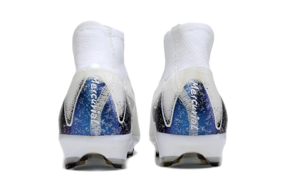 Nike Air Zoom Mercurial Superfly 10 Elite FG High-Tops Football Boots - White/Black/Blue