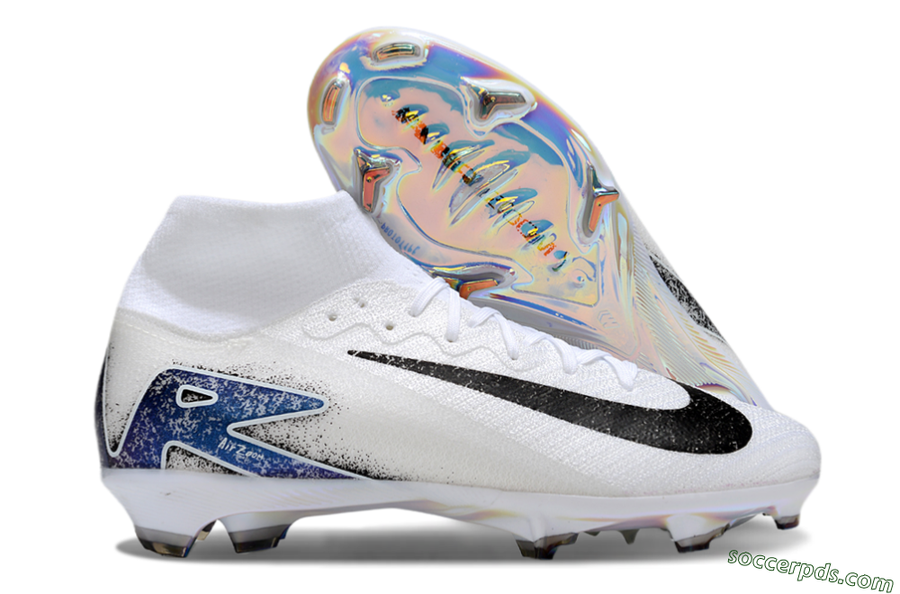 Nike Air Zoom Mercurial Superfly 10 Elite FG High-Tops Football Boots - White/Black/Blue 1