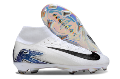Nike Air Zoom Mercurial Superfly 10 Elite FG High-Tops Football Boots - White/Black/Blue
