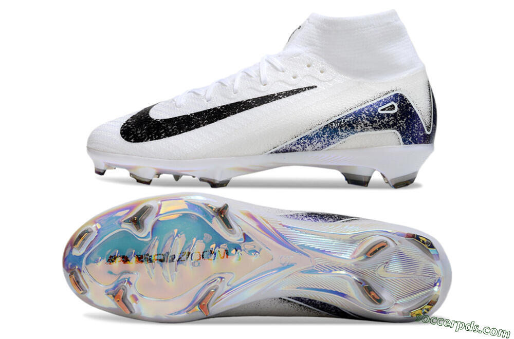 Nike Air Zoom Mercurial Superfly 10 Elite FG High-Tops Football Boots - White/Black/Blue 0