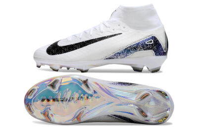 Nike Air Zoom Mercurial Superfly 10 Elite FG High-Tops Football Boots - White/Black/Blue