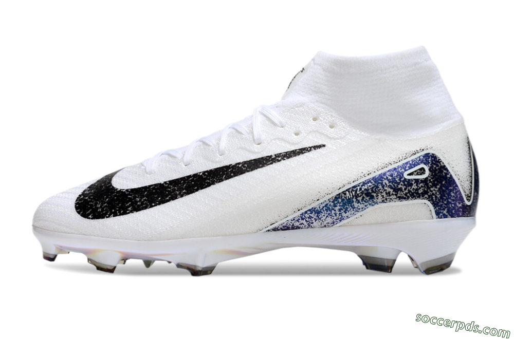 Nike Air Zoom Mercurial Superfly 10 Elite FG High-Tops Football Boots - White/Black/Blue 2