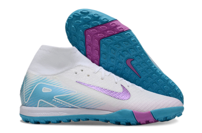 Nike Air Zoom Mercurial Superfly 10 Elite TF High-Tops Football Shoes - White/Purple/Blue