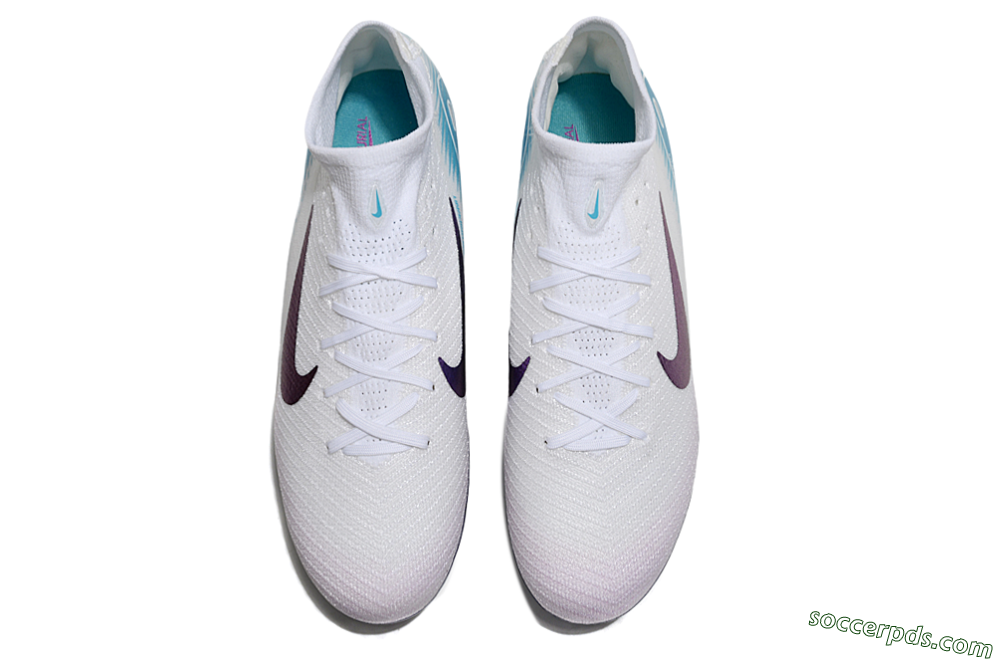 Nike Air Zoom Mercurial Superfly 10 Elite SG High-Tops Football Boots - White/Purple/Blue 4