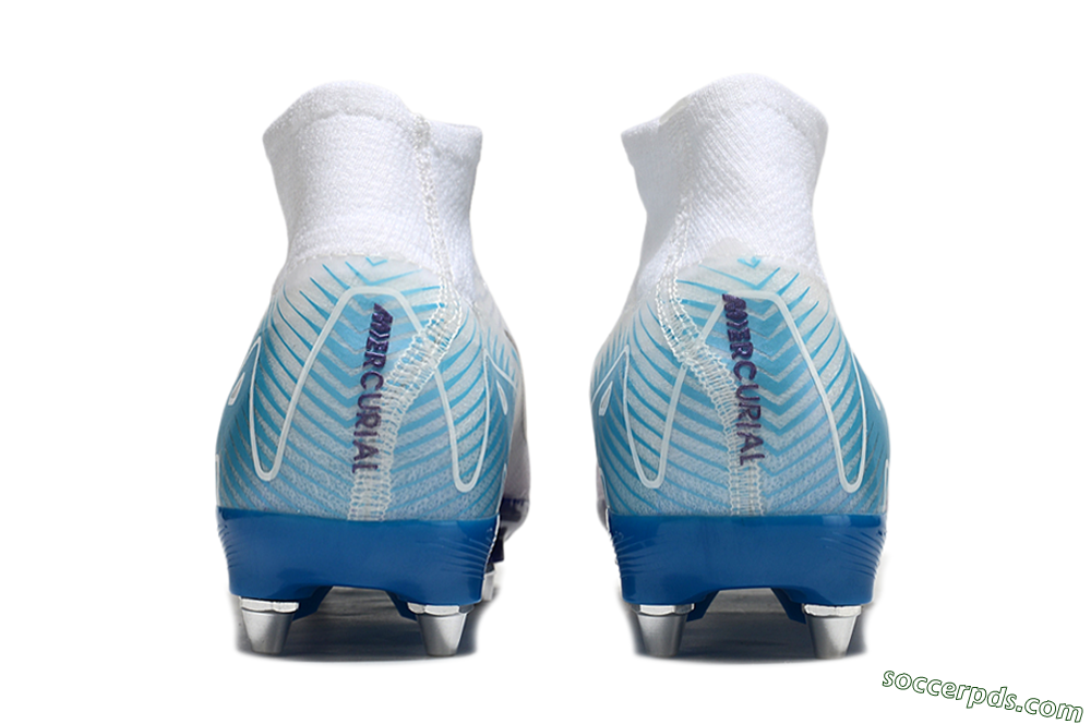 Nike Air Zoom Mercurial Superfly 10 Elite SG High-Tops Football Boots - White/Purple/Blue 5