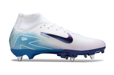 Nike Air Zoom Mercurial Superfly 10 Elite SG High-Tops Football Boots - White/Purple/Blue