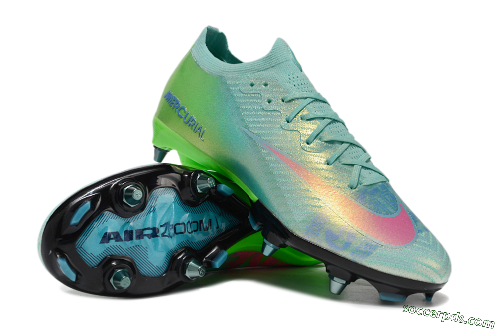 Nike Air Zoom Mercurial Vapor 16 Elite SG Low-Tops Football Boots - Jade/Pink/Blue 3