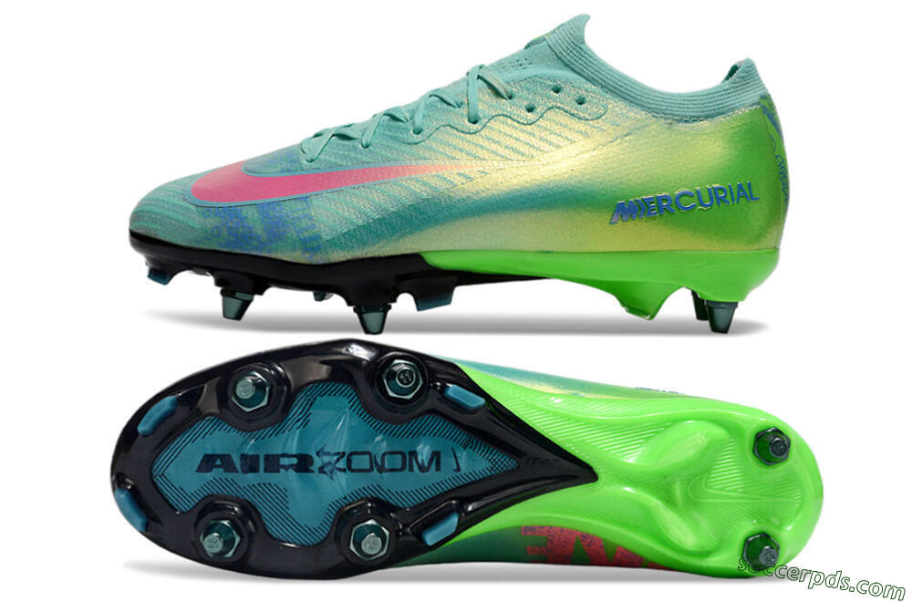 Nike Air Zoom Mercurial Vapor 16 Elite SG Low-Tops Football Boots - Jade/Pink/Blue 0