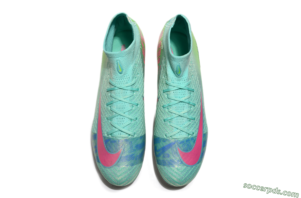 Nike Air Zoom Mercurial Superfly 10 Elite SG High-Tops Football Boots - Jade/Pink/Blue 4