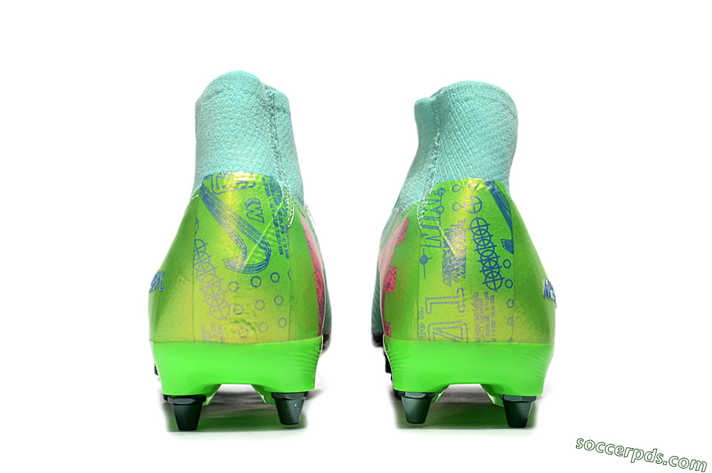 Nike Air Zoom Mercurial Superfly 10 Elite SG High-Tops Football Boots - Jade/Pink/Blue 5