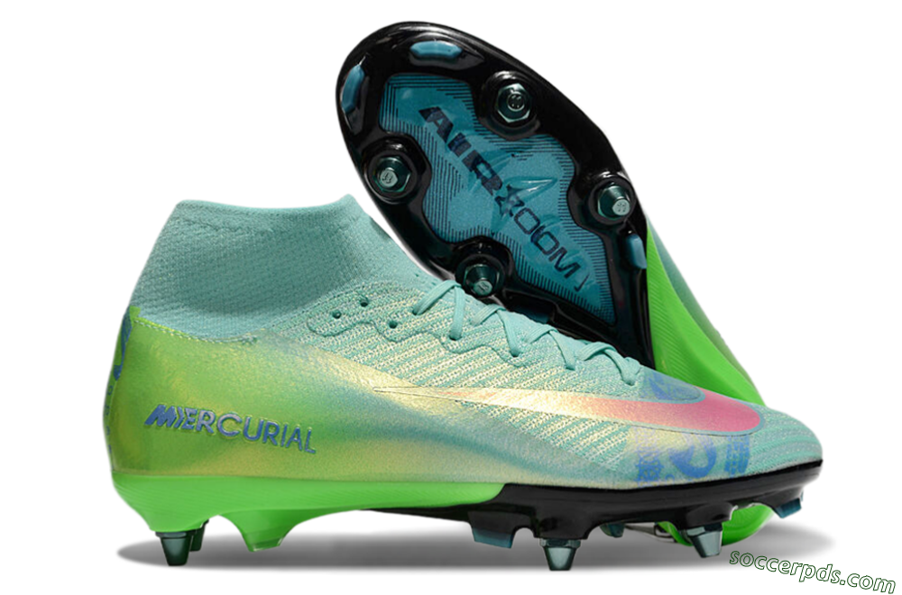 Nike Air Zoom Mercurial Superfly 10 Elite SG High-Tops Football Boots - Jade/Pink/Blue 1