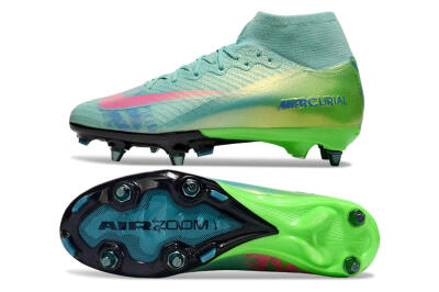 Nike Air Zoom Mercurial Superfly 10 Elite SG High-Tops Football Boots - Jade/Pink/Blue