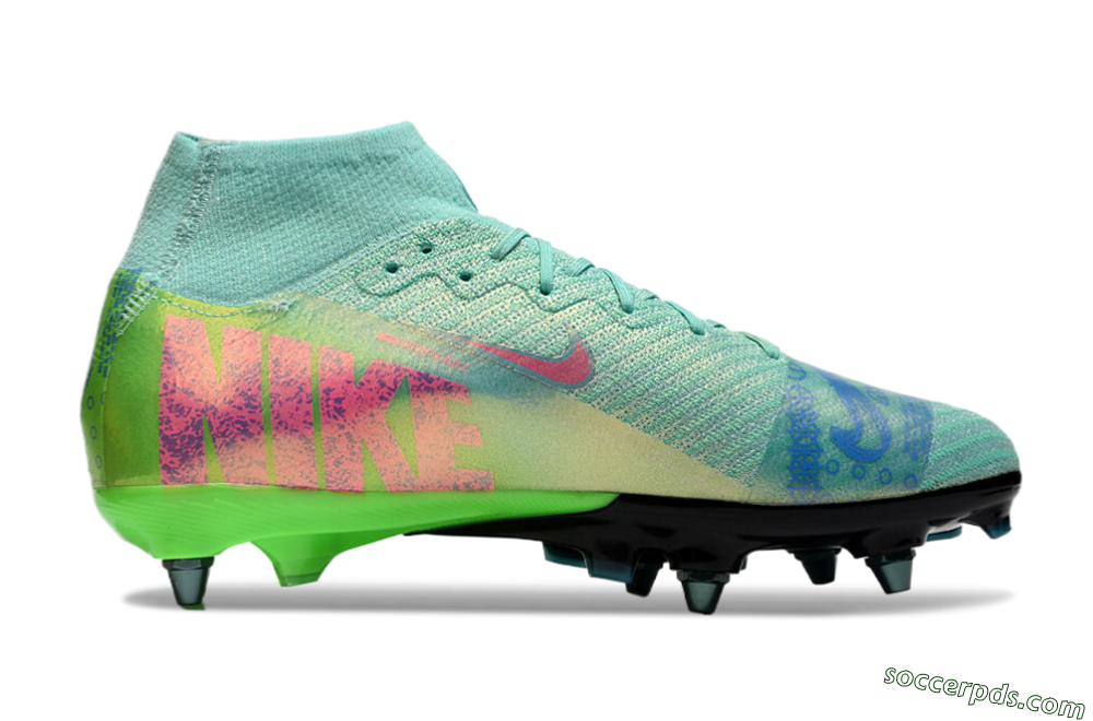 Nike Air Zoom Mercurial Superfly 10 Elite SG High-Tops Football Boots - Jade/Pink/Blue 7