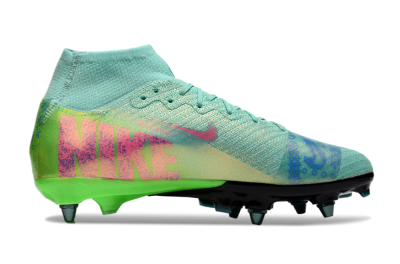 Nike Air Zoom Mercurial Superfly 10 Elite SG High-Tops Football Boots - Jade/Pink/Blue